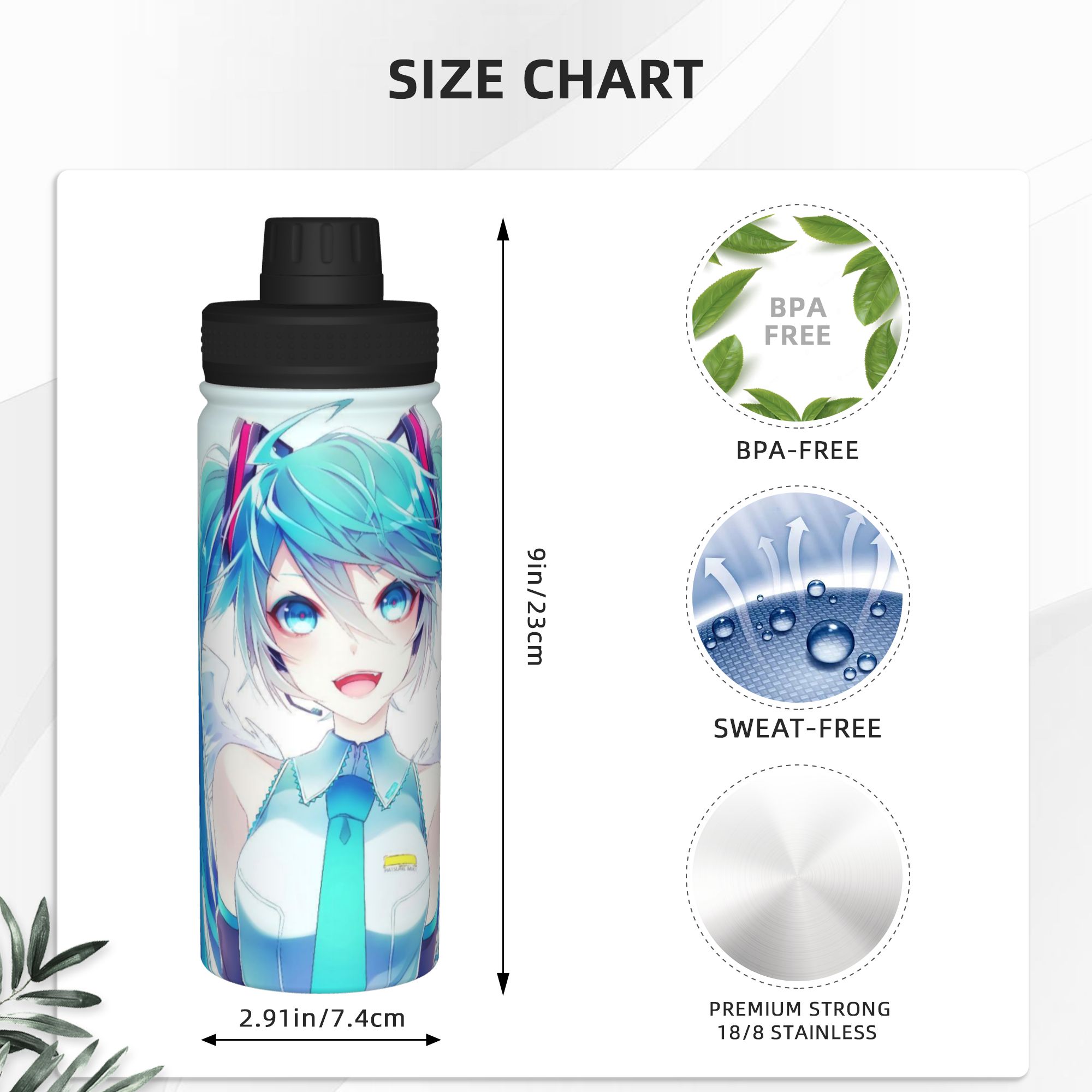 Anime Hatsunes Mikus 18OZ Spor - Sports Water Bottle Insulated recension och pris