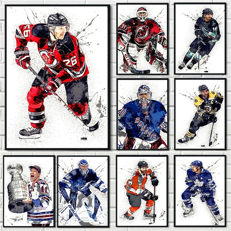 Abstract Ice Hockey Portrait S - Sports Equipment Poster recension och pris