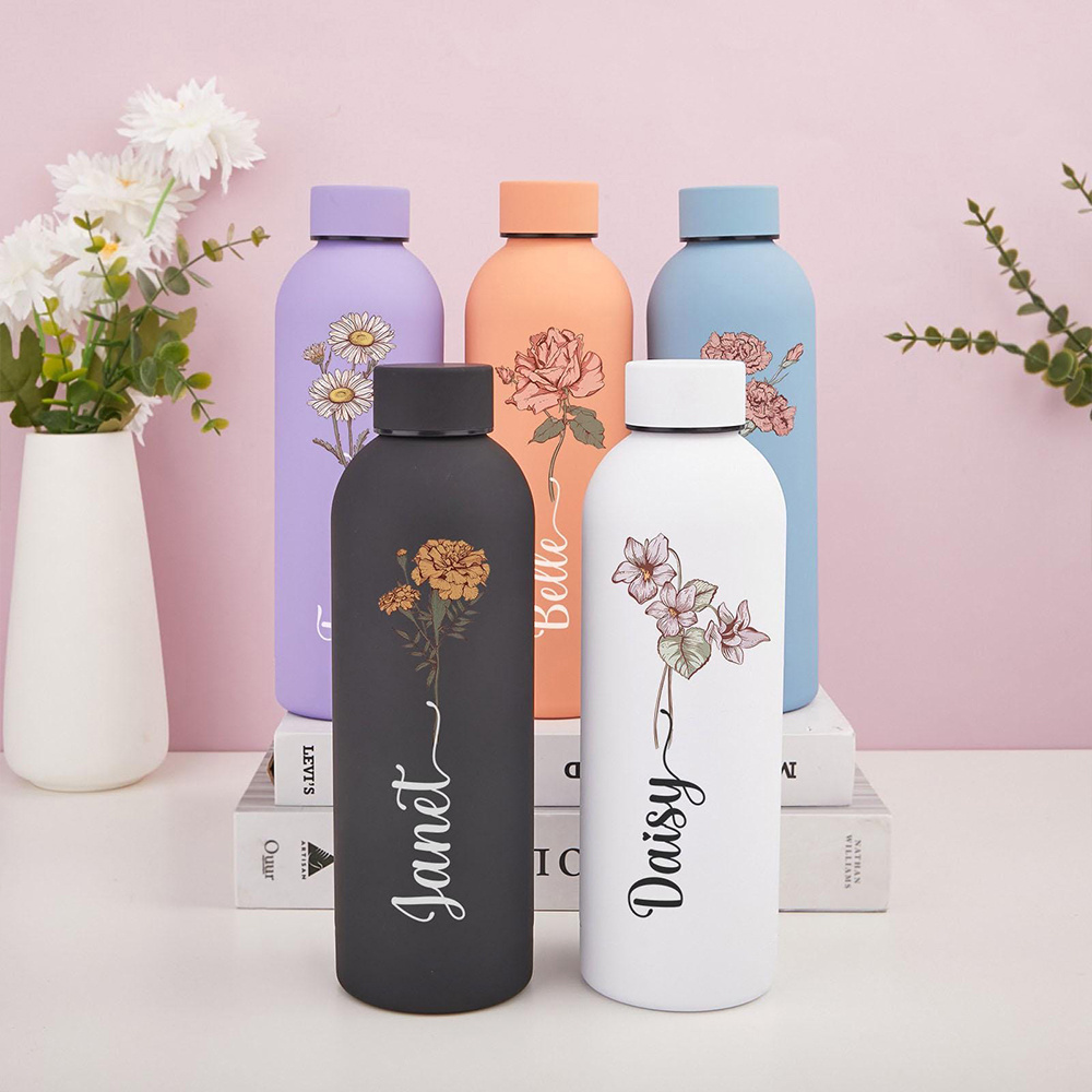 Customized Floral Water Bottle - Sports Water Bottle Insulated recension och pris