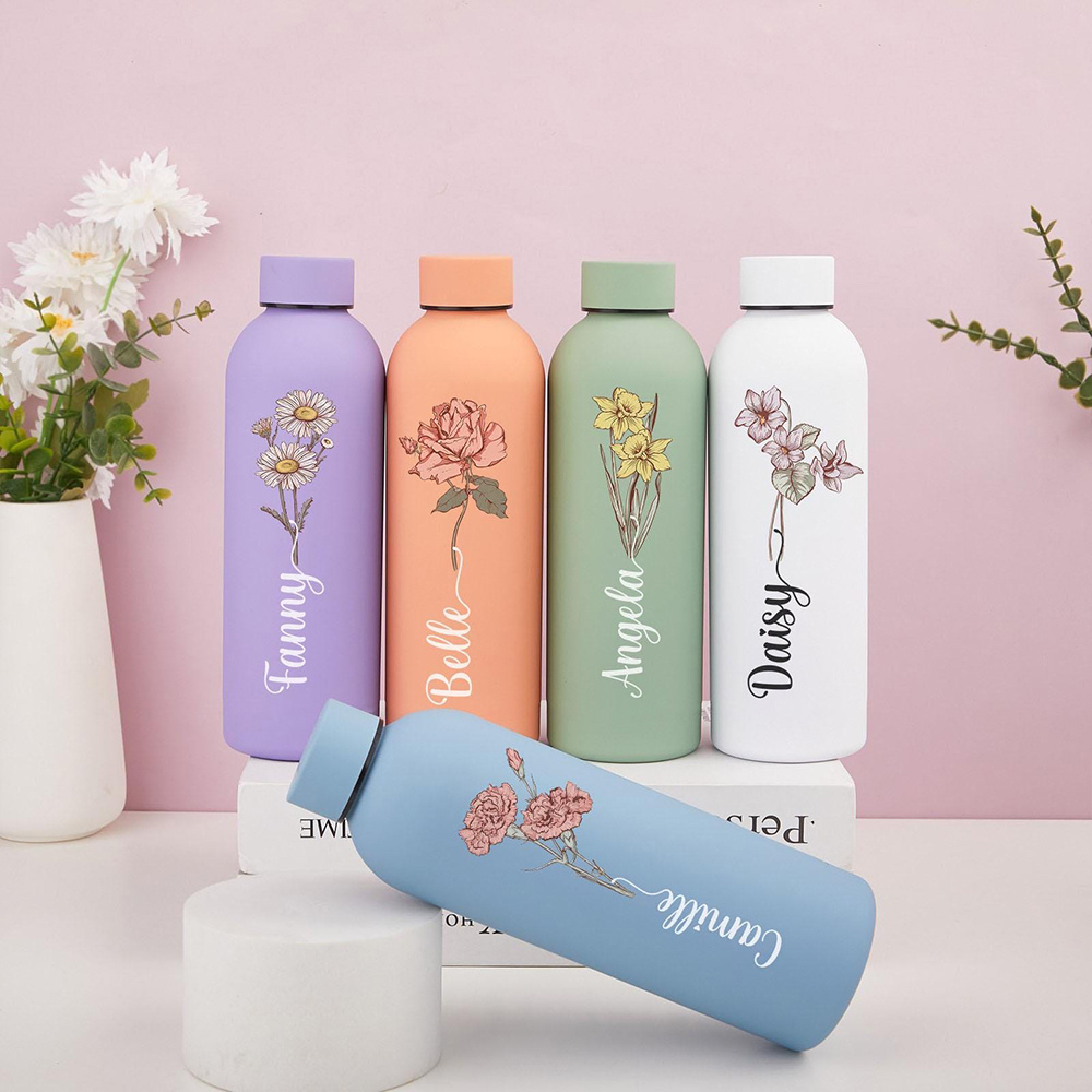 Customized Floral Water Bottle - Sports Water Bottle Insulated recension och pris