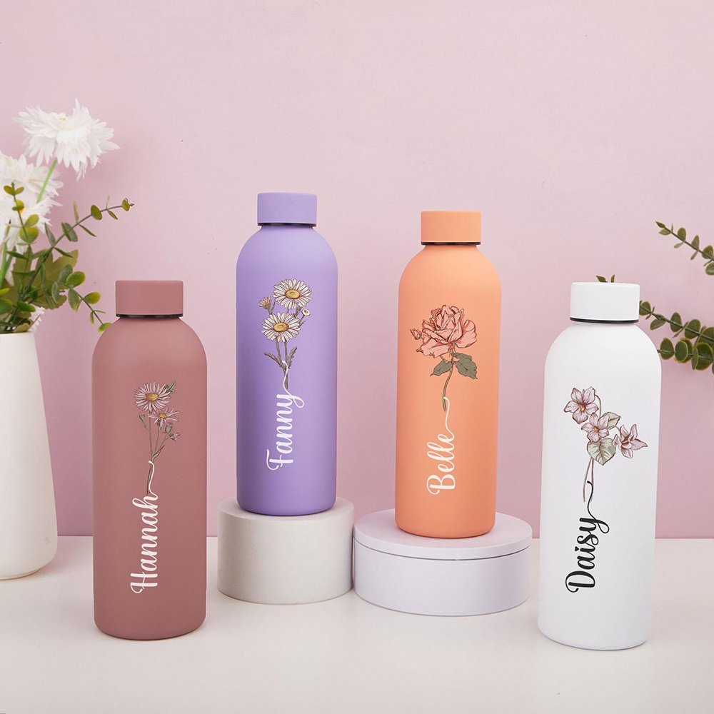 Customized Floral Water Bottle - Sports Water Bottle Insulated recension och pris