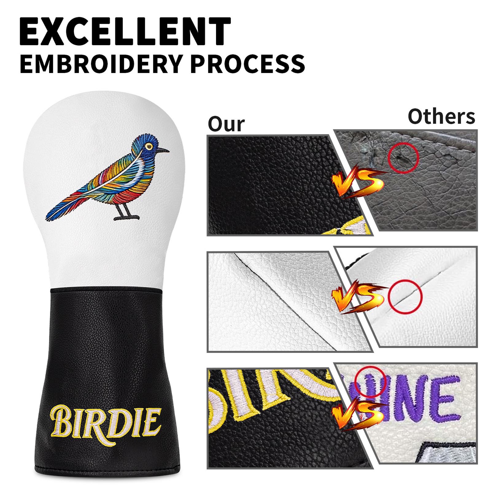Colorful Bird Embroidery Golf  - Resistance Band recension och pris