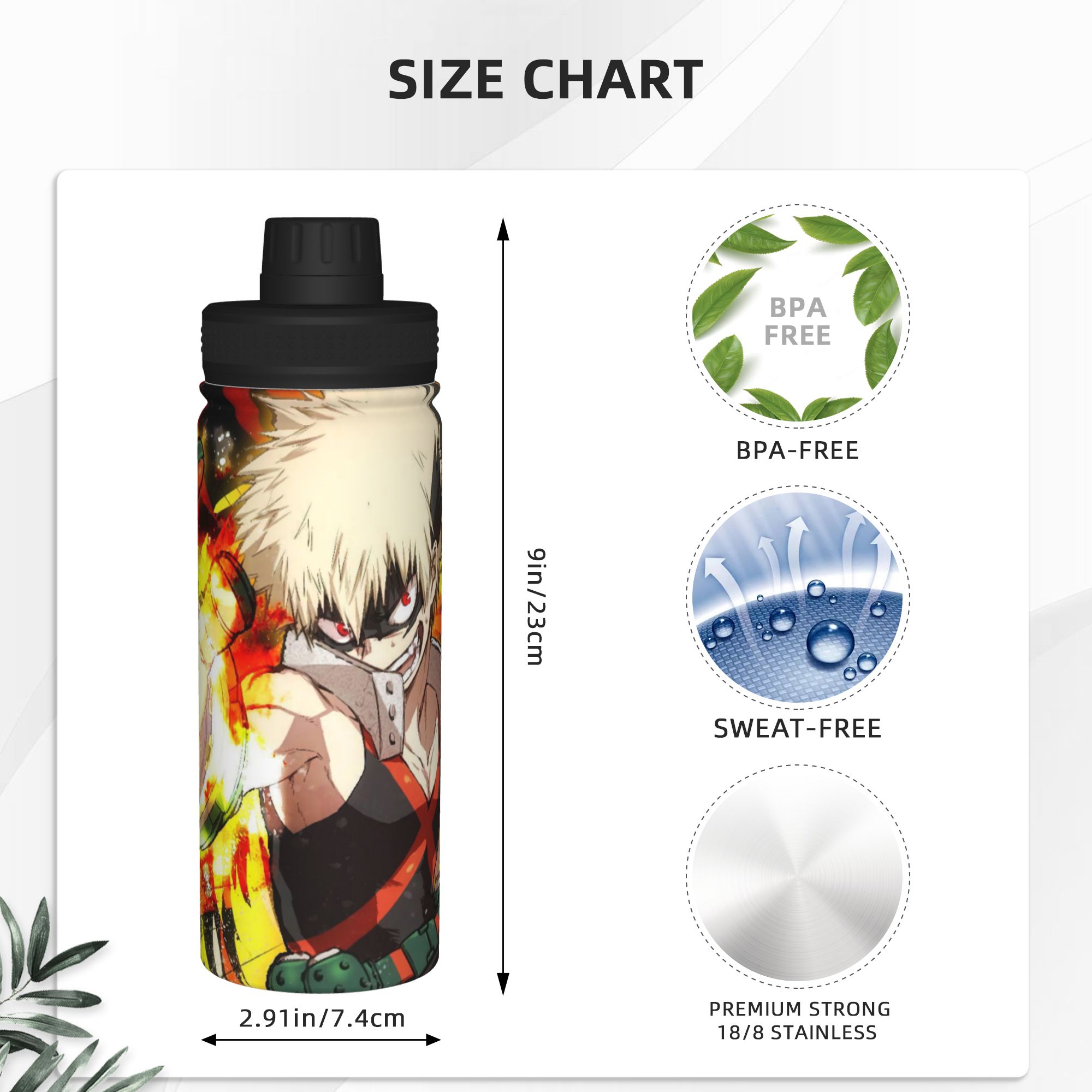 My Hero Academia Anime 18OZ Sp - Sports Water Bottle Insulated recension och pris
